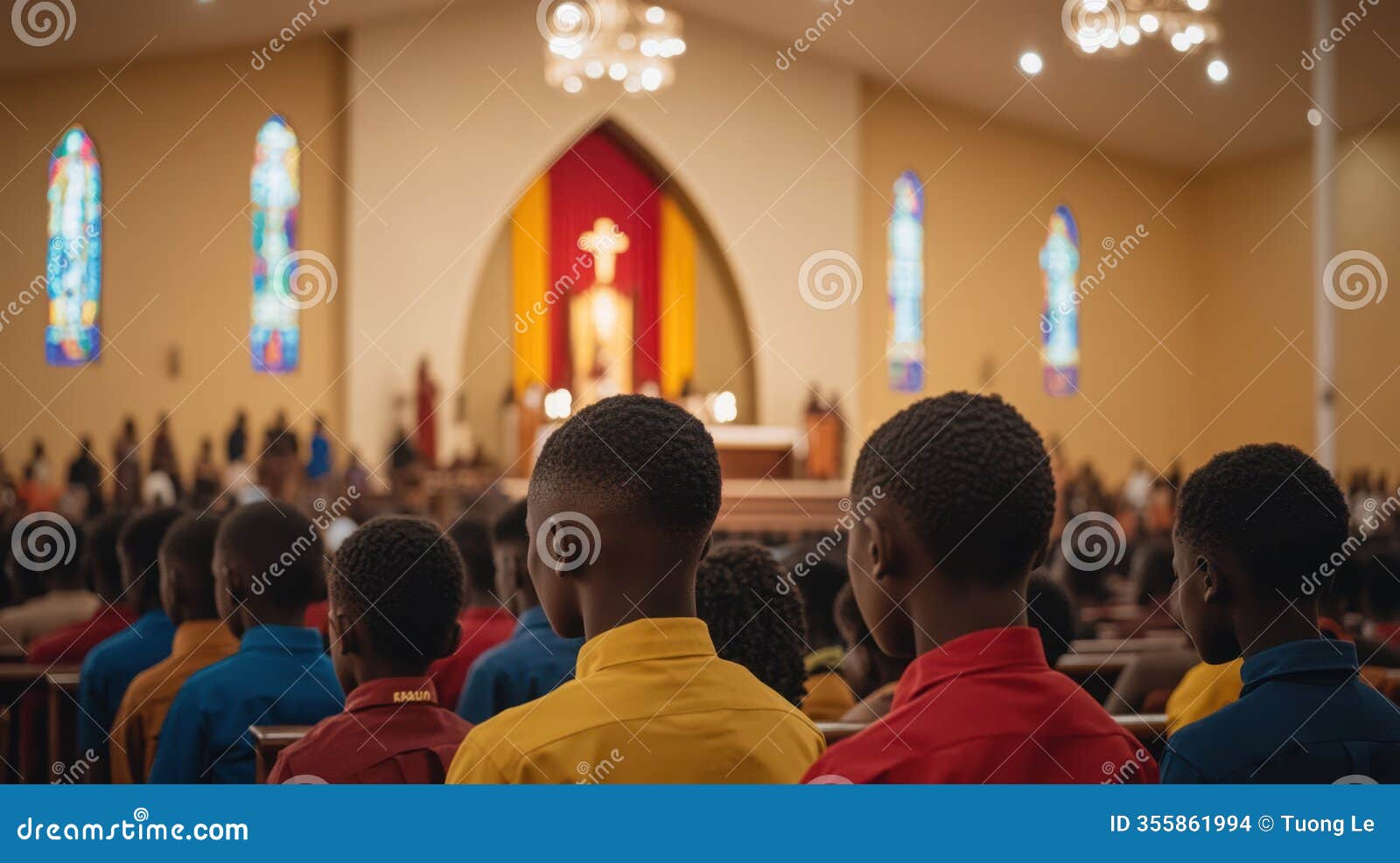 Diverse congregation in worship